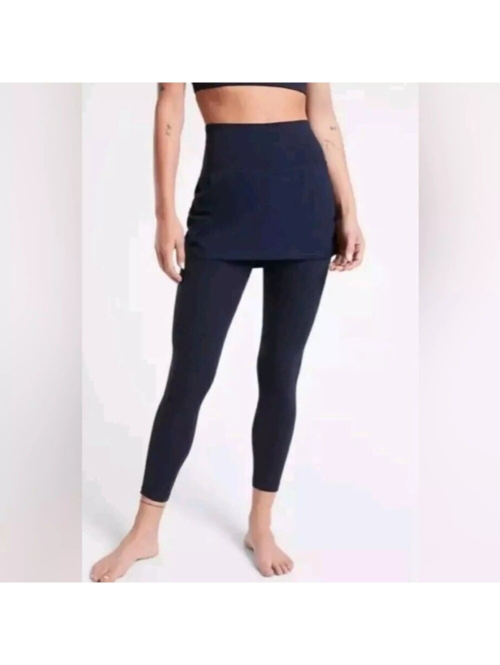Athleta 2-in-1 Black Skirt Yoga Leggings Size XS Extra Warm Winter